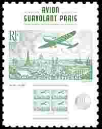 Affiche Avion survolant Paris