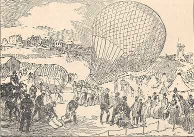 Départ de Montmartre<br> du ballon-poste Le <br>Louis-Blanc