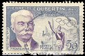 France : 30f gris et violet Pierre de Coubertin