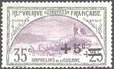 France :  + 5c sur 35c + 25c gris et violet 2ème série orphelins