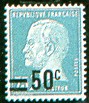 France : 50c sur 75c bleu type Pasteur