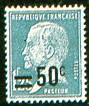 France : 50c sur 1f25 bleu type Pasteur